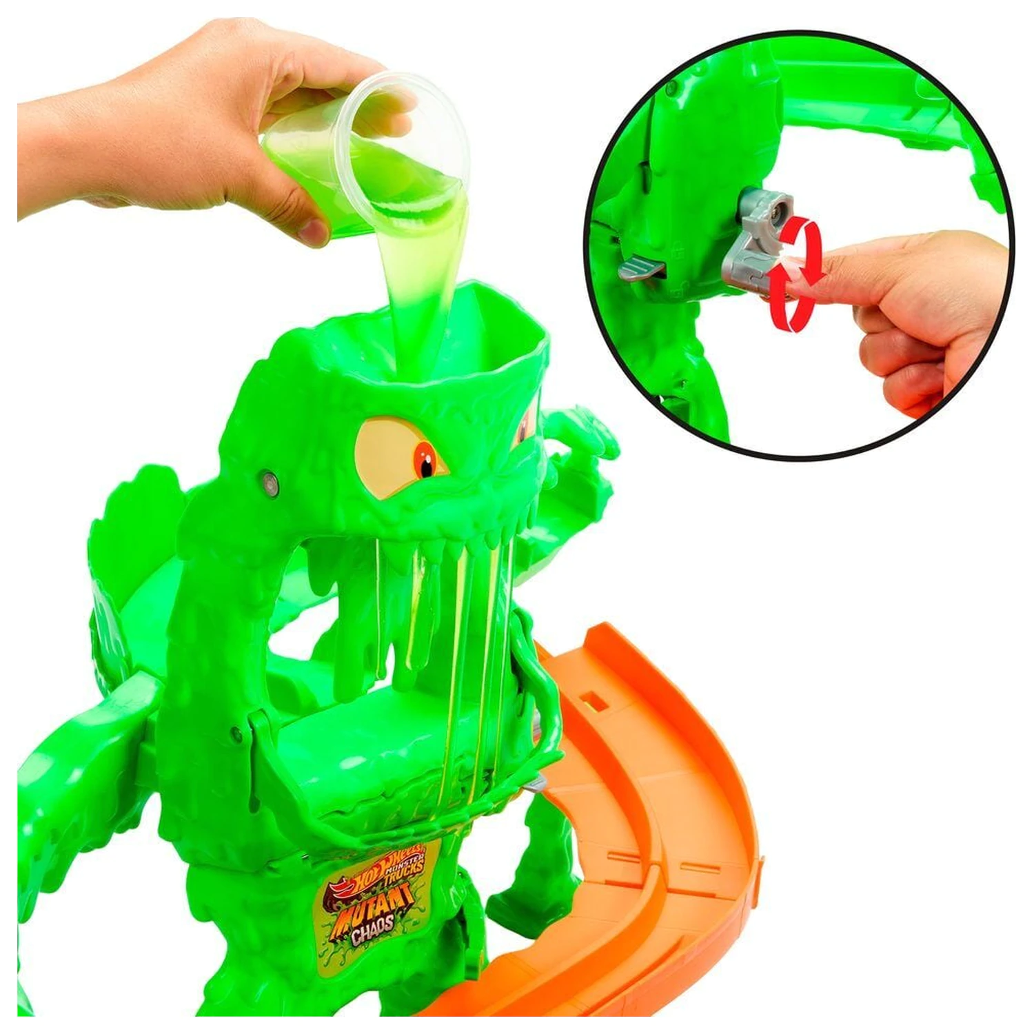 Hot Wheels Monster Trucks Mutant Chaos Monster Takedown Playset product photo