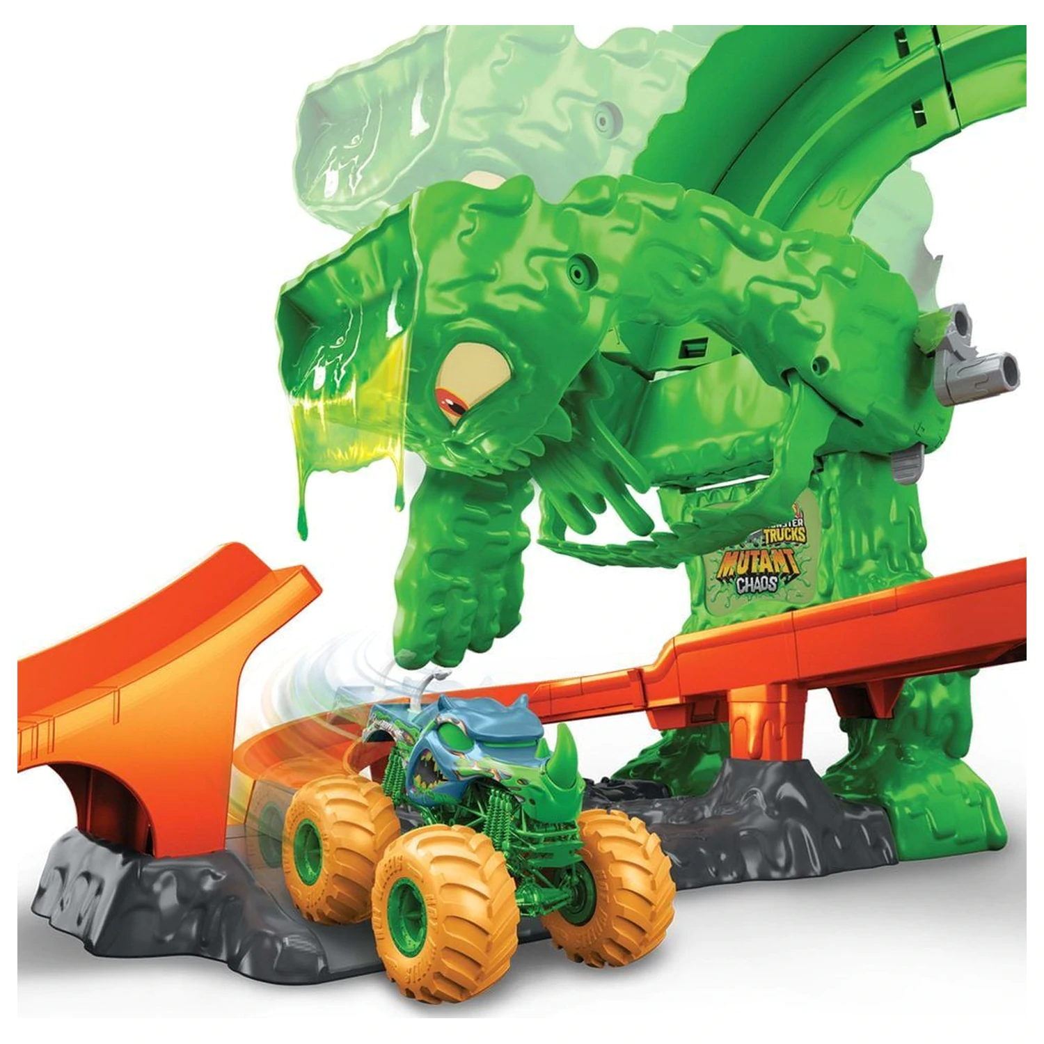 Hot Wheels Monster Trucks Mutant Chaos Monster Takedown Playset product photo