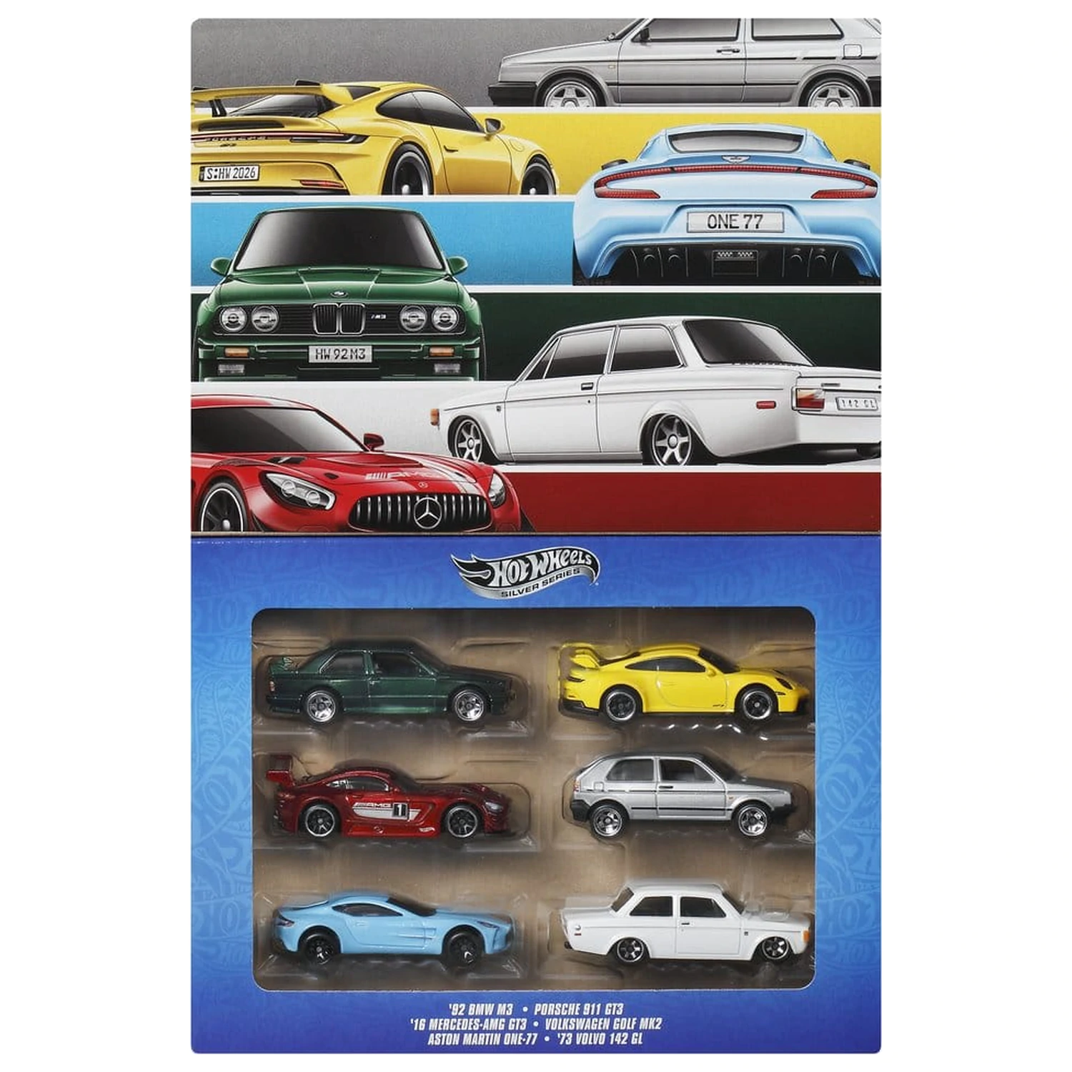 Hot Wheels Silver Series Die-Cast Vehicle 6-Pack 1/64 Euro Style product photo