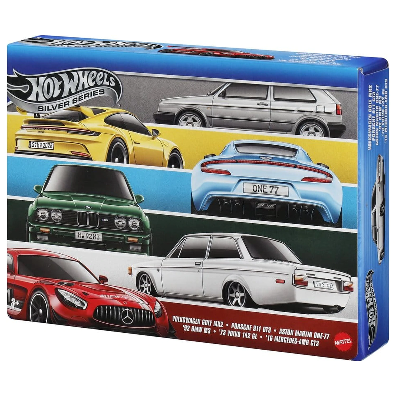Hot Wheels Silver Series Die-Cast Vehicle 6-Pack 1/64 Euro Style product photo