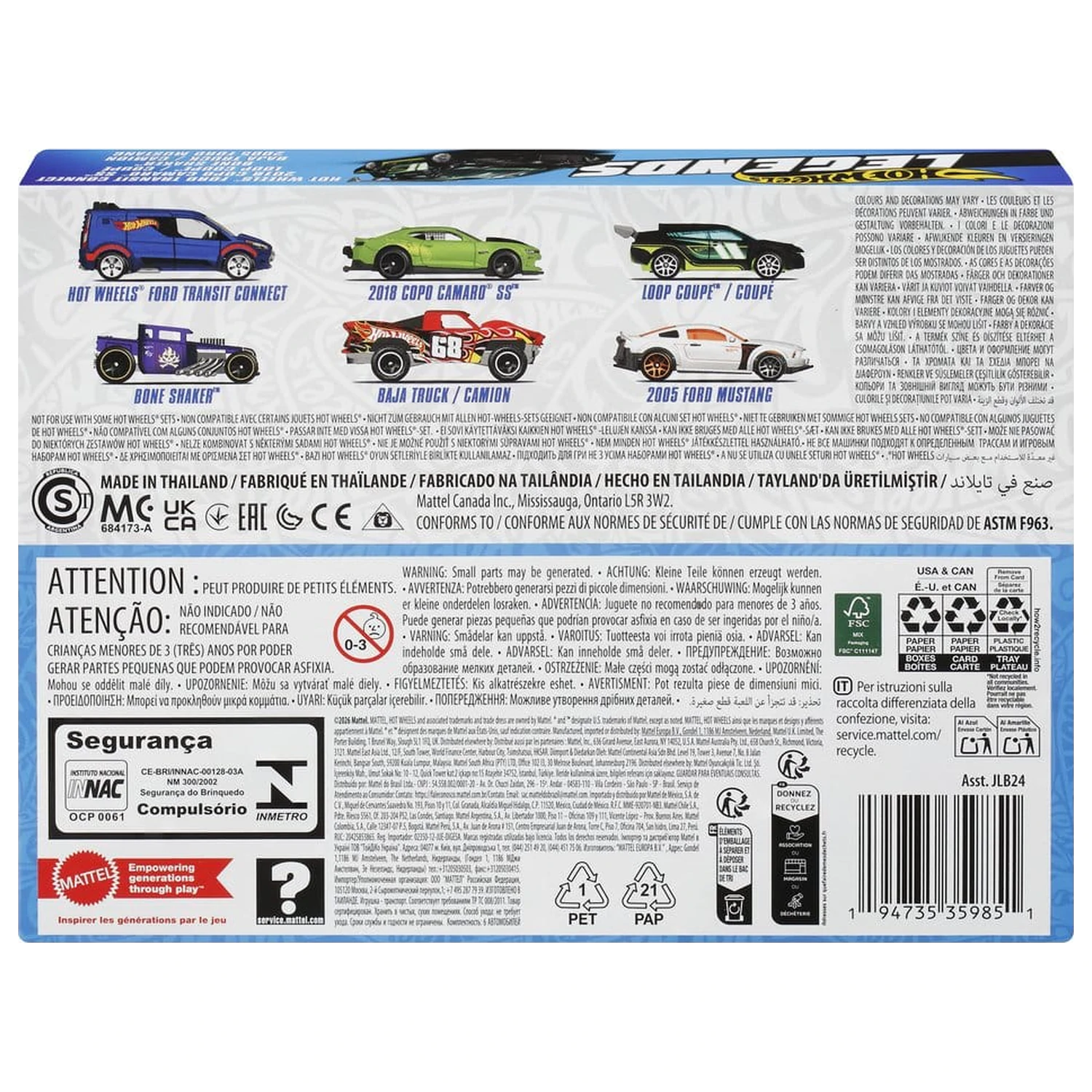 Hot Wheels Silver Series Die-Cast Vehicle 6-Pack 1/64 Legends product photo