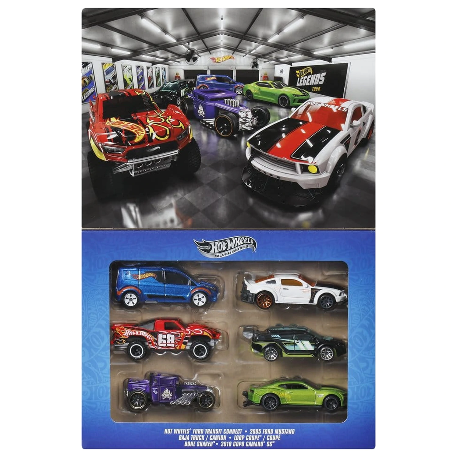 Hot Wheels Silver Series Die-Cast Vehicle 6-Pack 1/64 Legends product photo