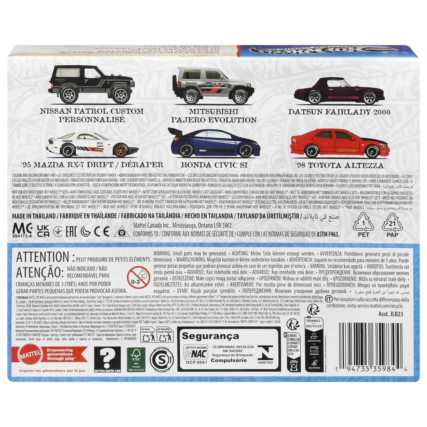 Hot Wheels Silver Series Die-Cast Vehicle 6-Pack 1/64 Streets of Japan product photo