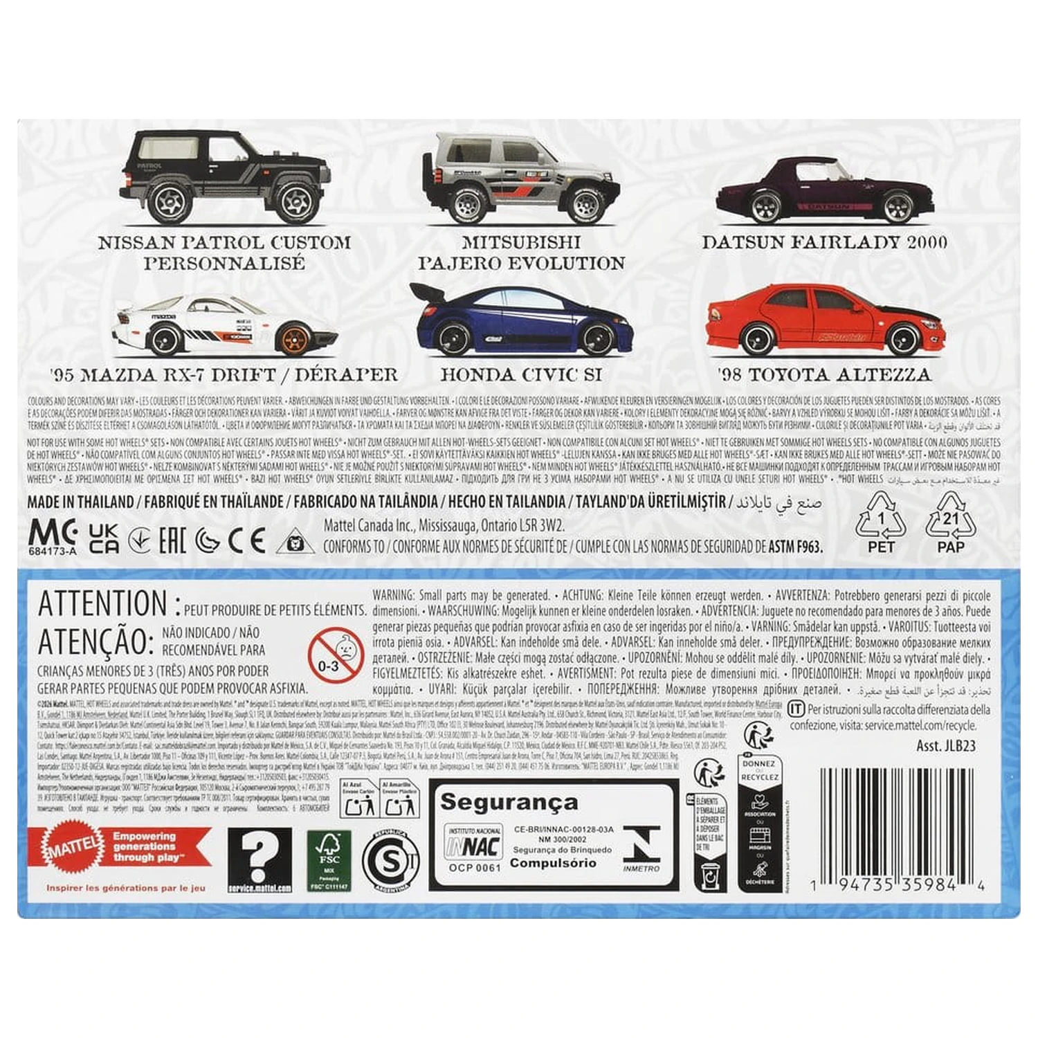 Hot Wheels Silver Series Die-Cast Vehicle 6-Pack 1/64 Streets of Japan product photo