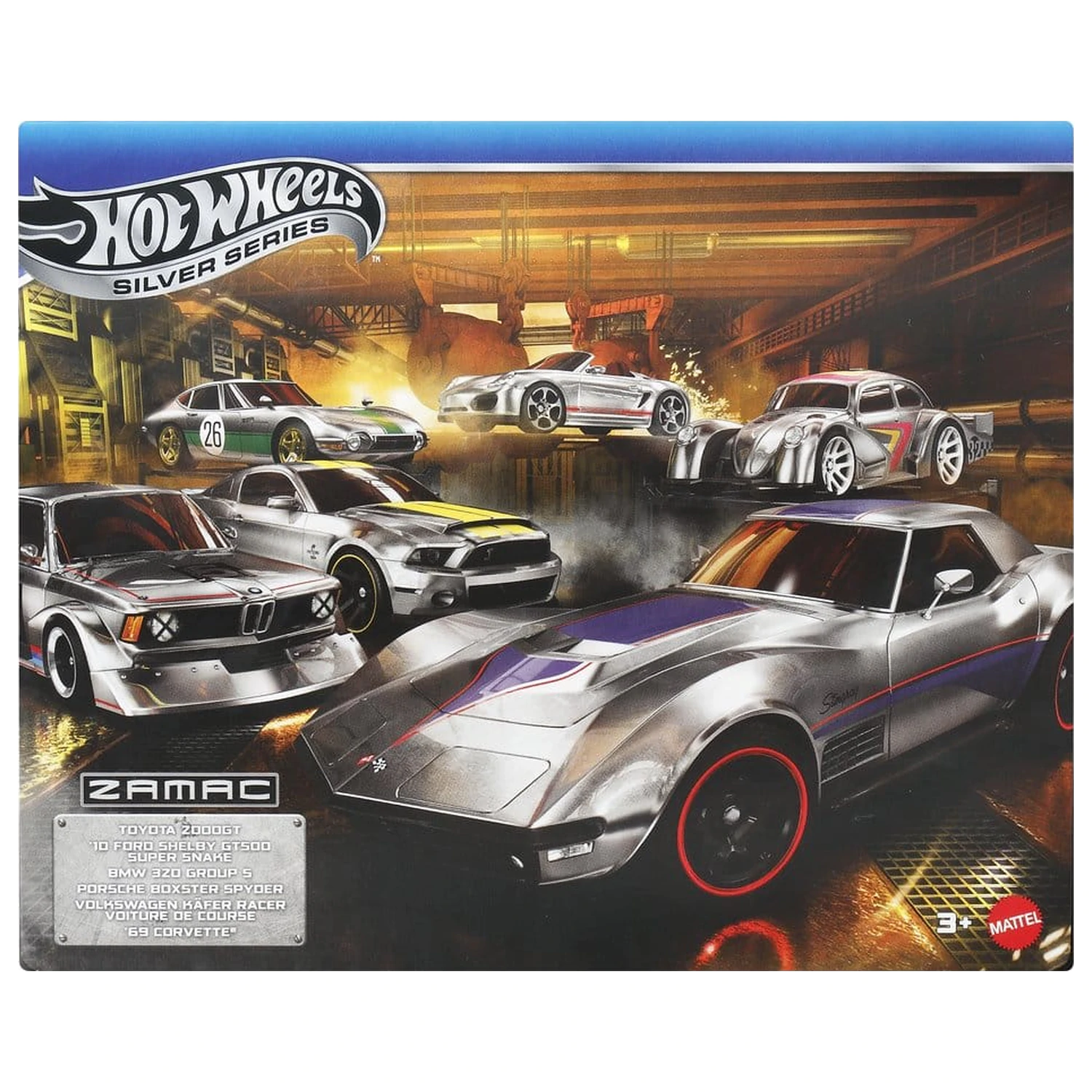 Hot Wheels Silver Series Die-Cast Vehicle 6-Pack 1/64 ZAMAC product photo