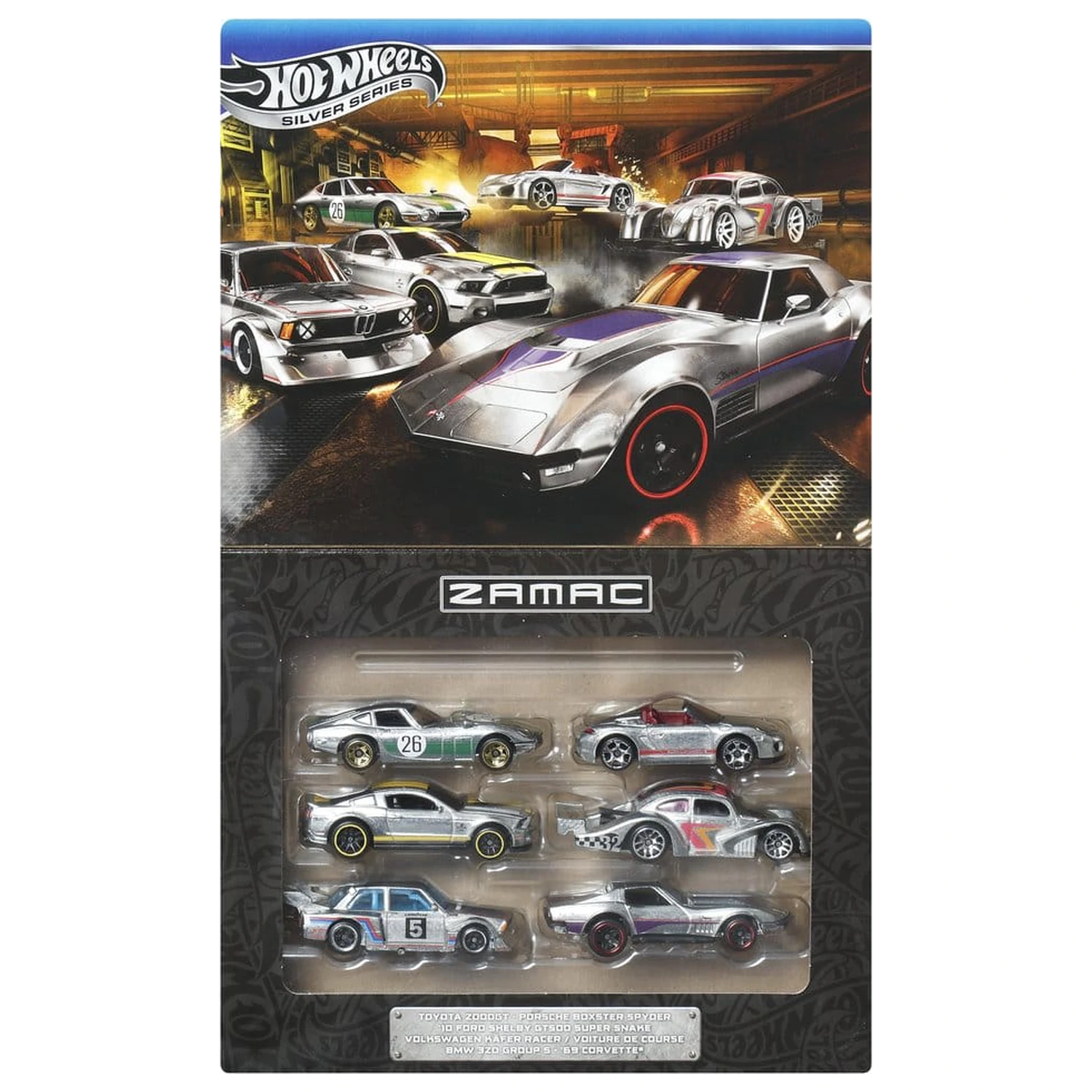 Hot Wheels Silver Series Die-Cast Vehicle 6-Pack 1/64 ZAMAC product photo