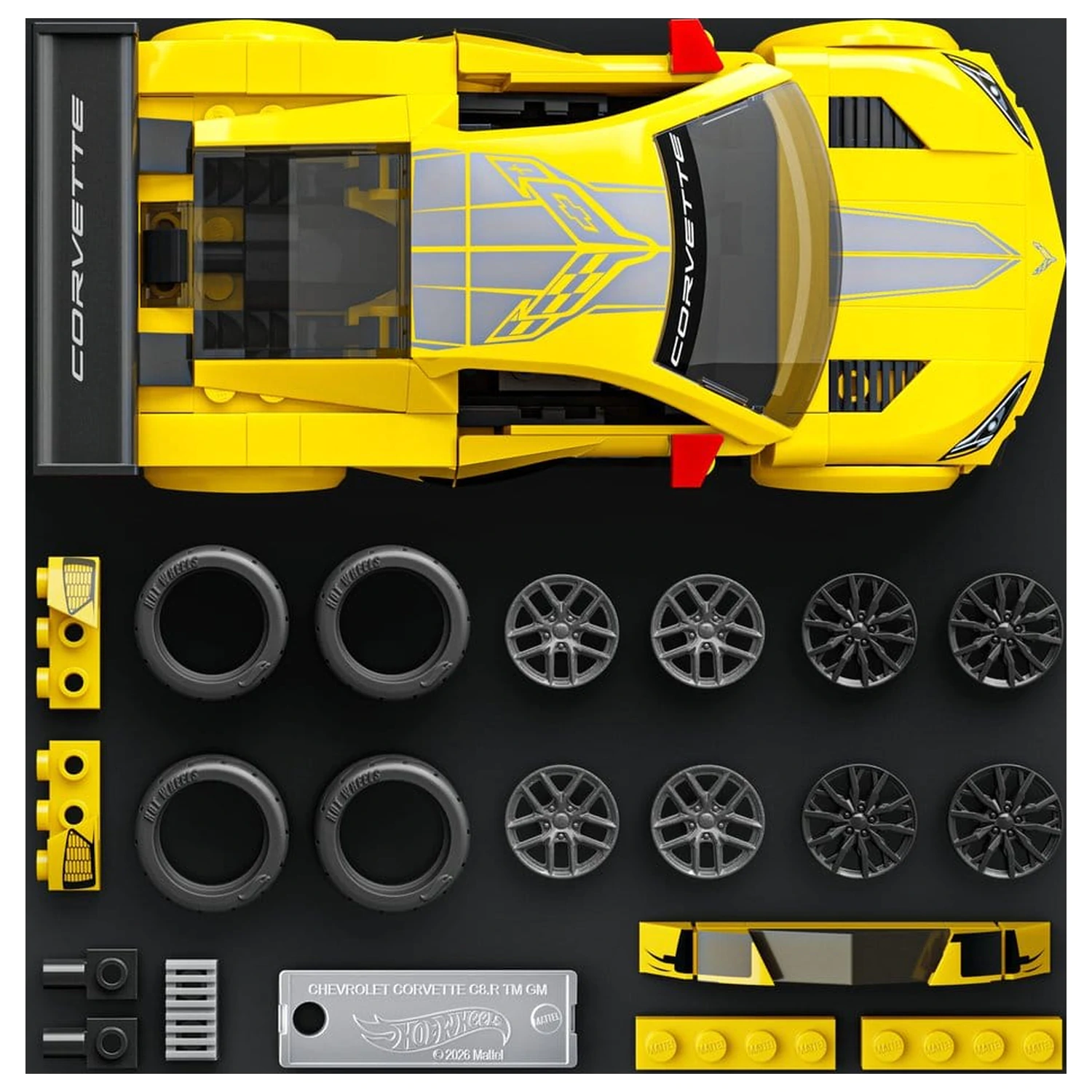 Hot Wheels Speed Mattel Brick Shop Building Set 1/32 '20 Corvette C8.R product photo