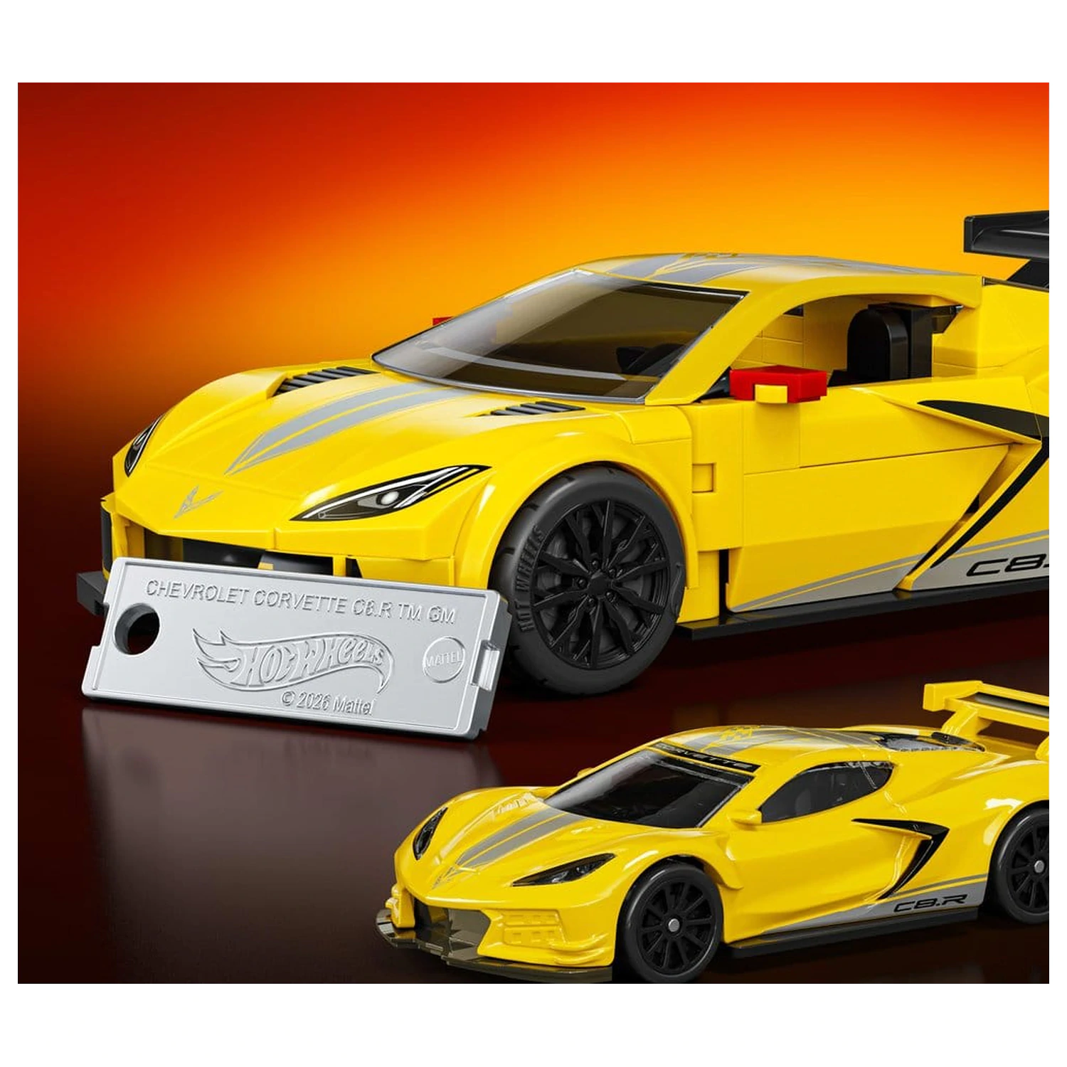 Hot Wheels Speed Mattel Brick Shop Building Set 1/32 '20 Corvette C8.R product photo