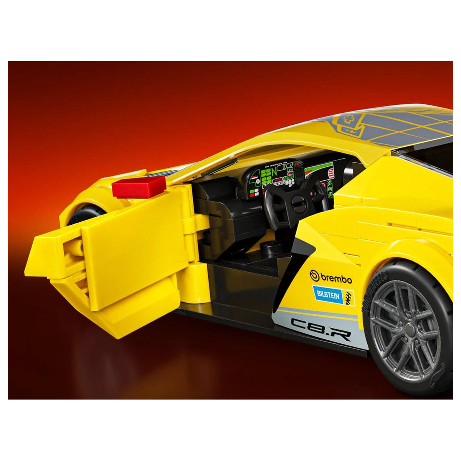 Hot Wheels Speed Mattel Brick Shop Building Set 1/32 '20 Corvette C8.R product photo