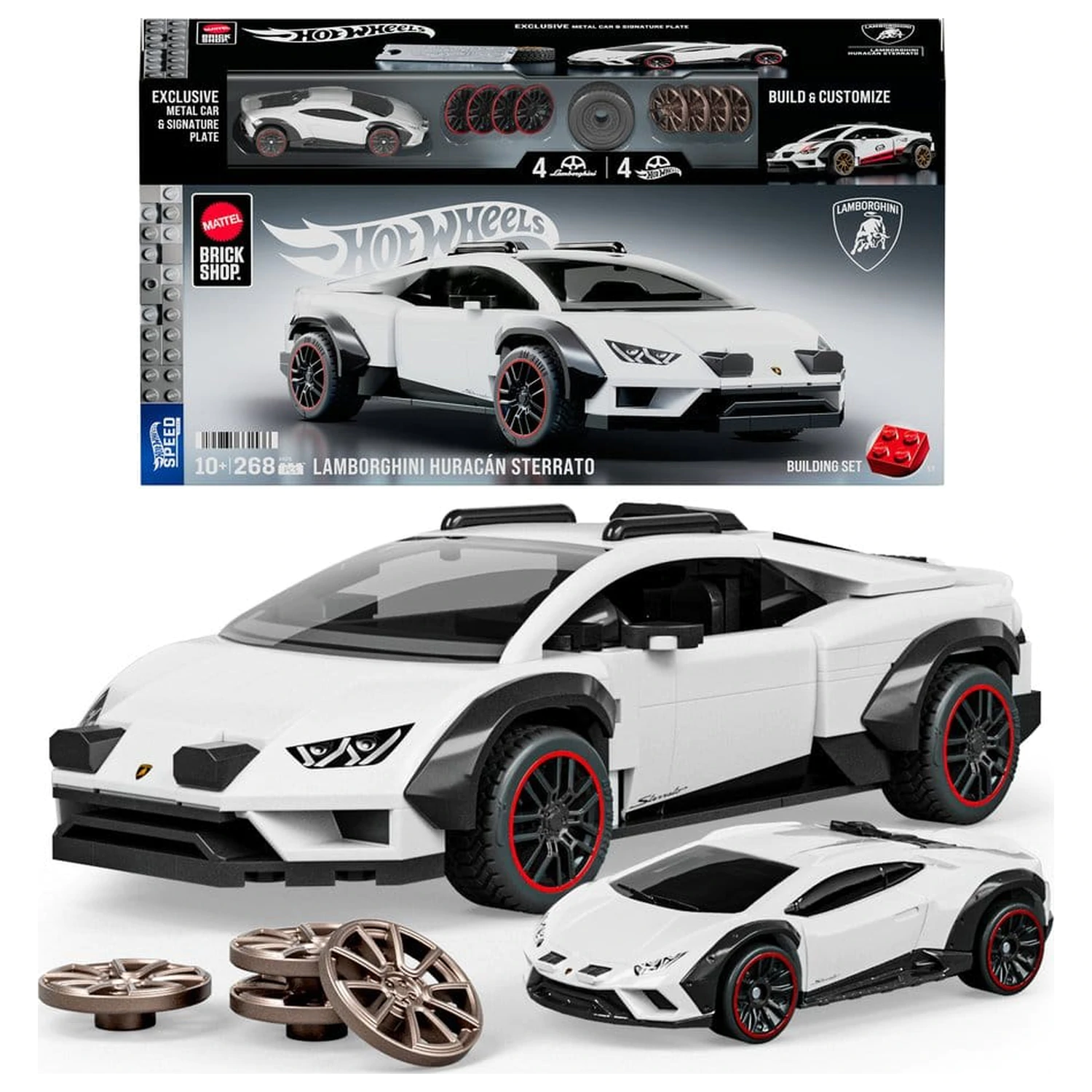 Hot Wheels Speed Mattel Brick Shop Building Set 1/32 Lamborghini Huracán Sterrato product photo