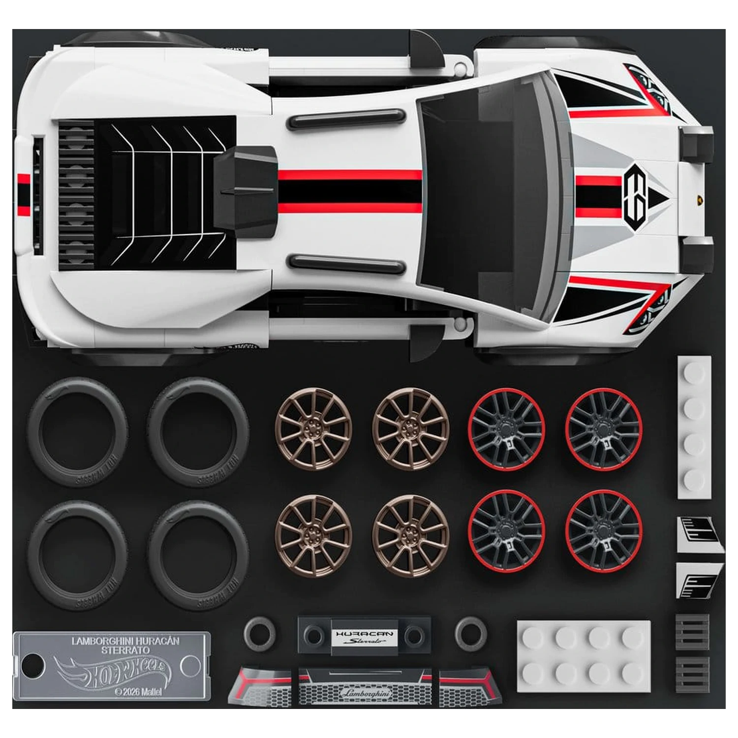 Hot Wheels Speed Mattel Brick Shop Building Set 1/32 Lamborghini Huracán Sterrato product photo