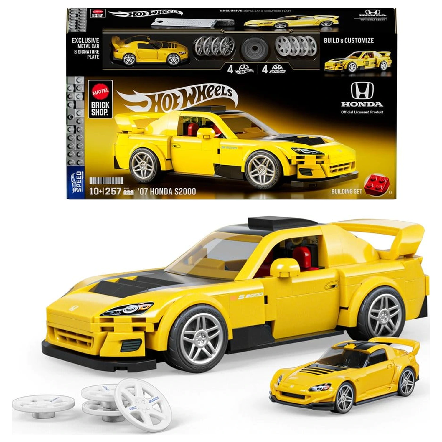 Hot Wheels Speed Series Mattel Brick Shop Building Set 1/32 '07 Honda S2000 product photo
