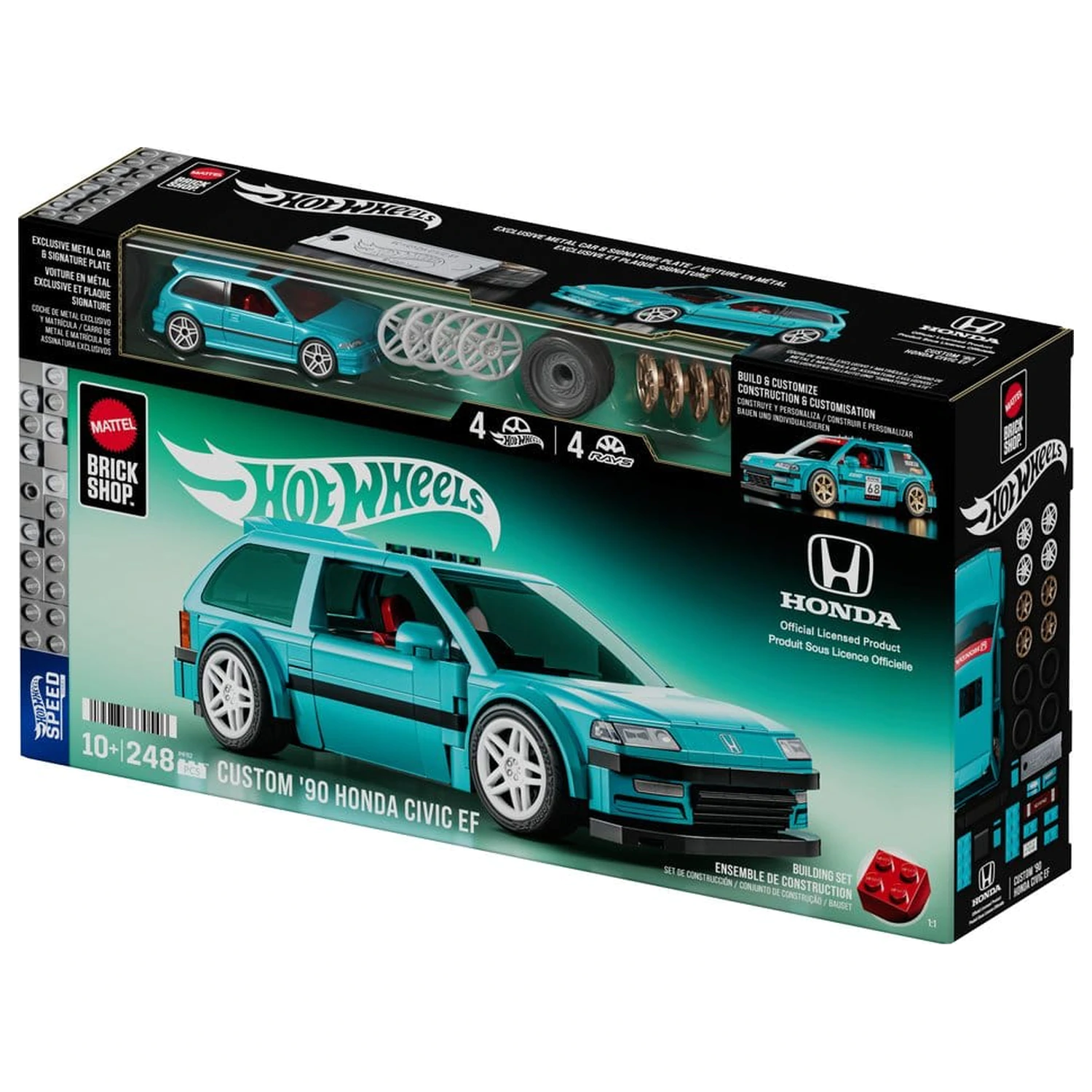 Hot Wheels Speed Series Mattel Brick Shop Building Set 1/32 Custom ’90 Honda Civic EF product photo