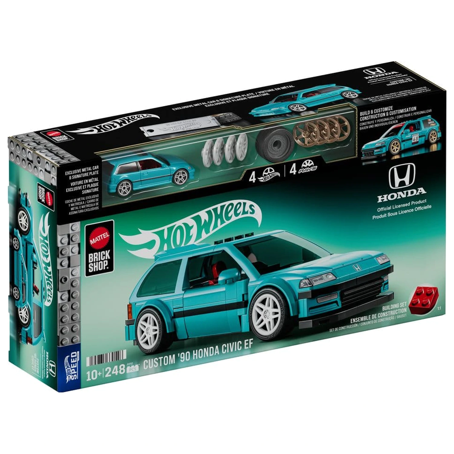 Hot Wheels Speed Series Mattel Brick Shop Building Set 1/32 Custom ’90 Honda Civic EF product photo