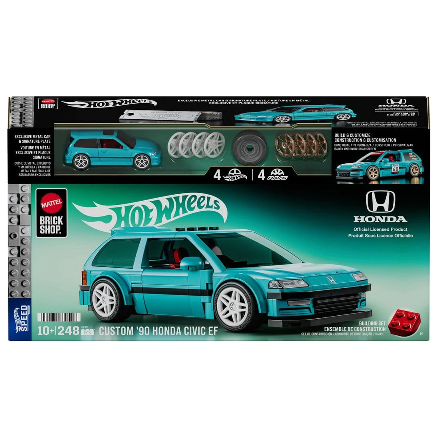 Hot Wheels Speed Series Mattel Brick Shop Building Set 1/32 Custom ’90 Honda Civic EF product photo