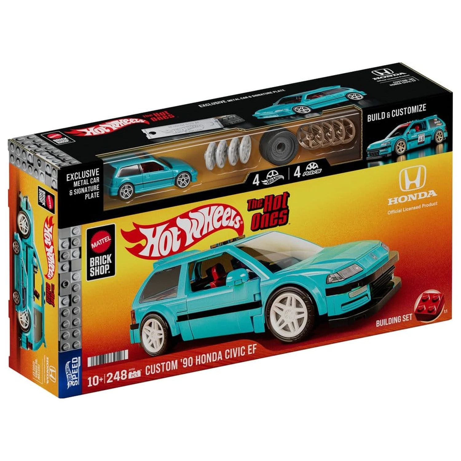 Hot Wheels Speed Series Mattel Brick Shop Building Set 1/32 Custom ’90 Honda Civic EF product photo