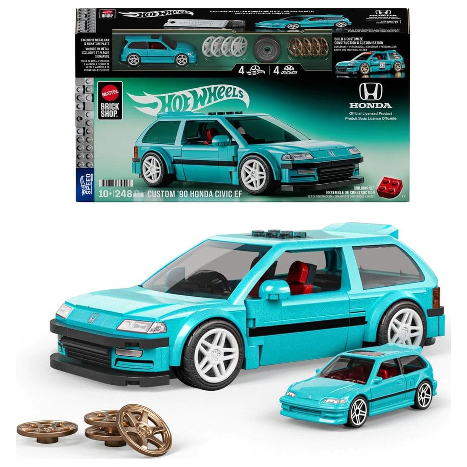 Hot Wheels Speed Series Mattel Brick Shop Building Set 1/32 Custom ’90 Honda Civic EF product photo