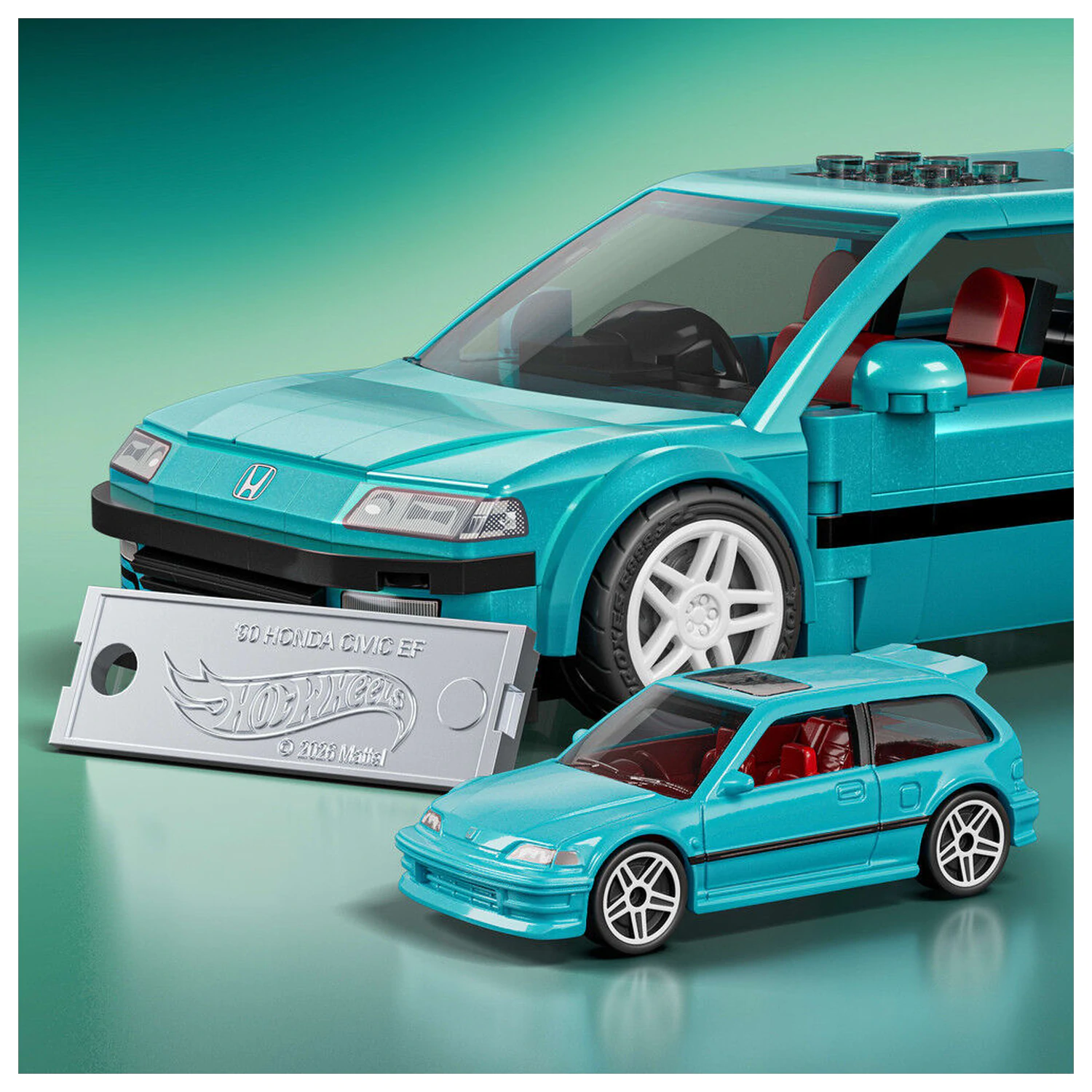 Hot Wheels Speed Series Mattel Brick Shop Building Set 1/32 Custom ’90 Honda Civic EF product photo