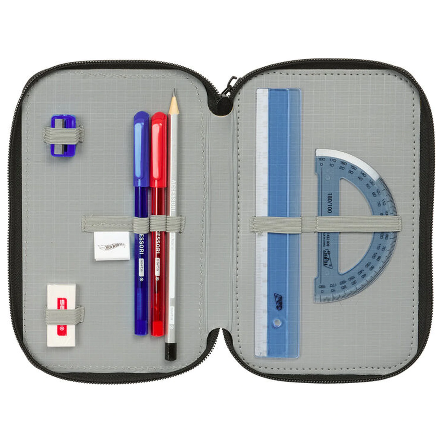 Hot Wheels triple pencil case 37pcs product photo