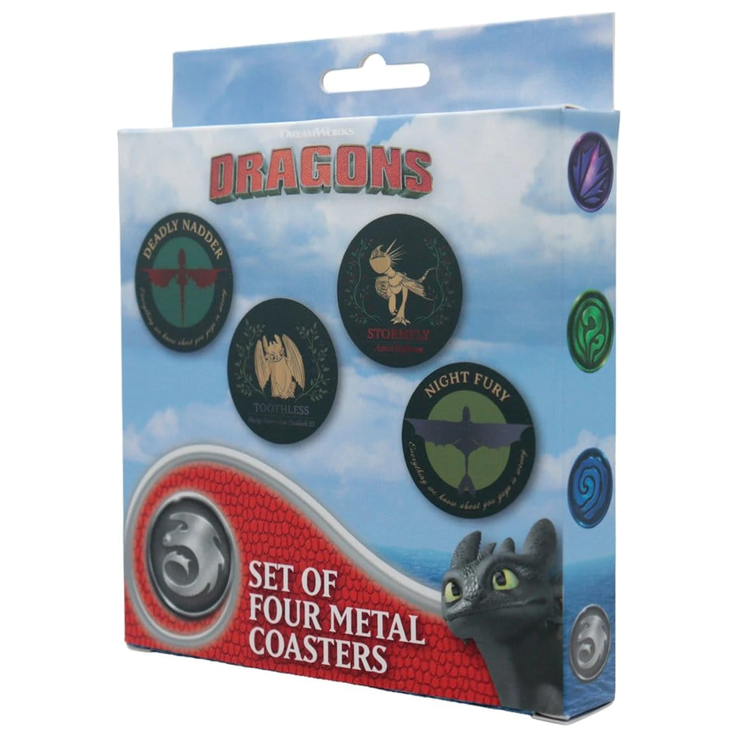 How to Train Your Dragon Coaster 4-Pack Dragon Printed Metal product photo