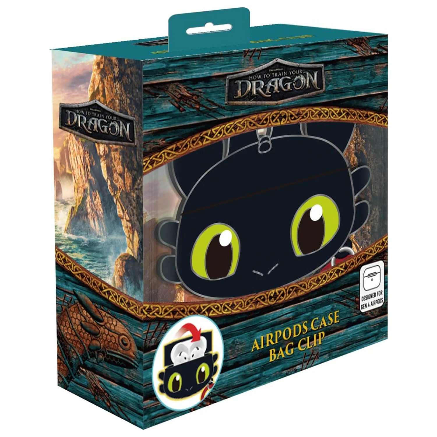 How to Train Your Dragon Toothless 3D Foam AirPods Case Bag Clip product photo