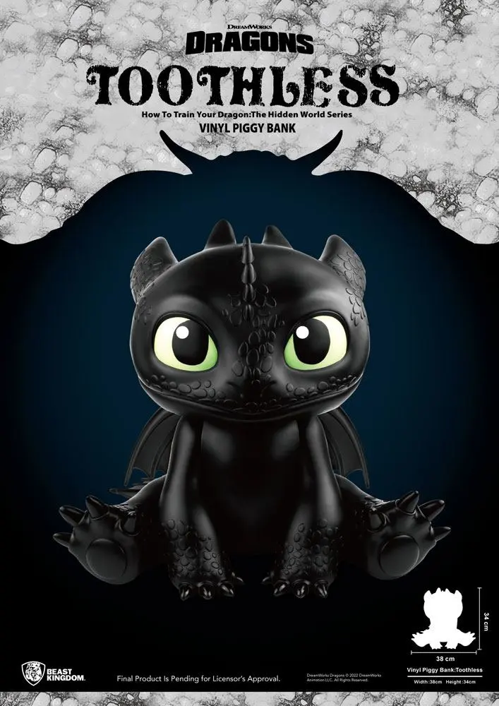 How To Train Your Dragon Piggy Vinyl Bank Toothless 30 cm product photo