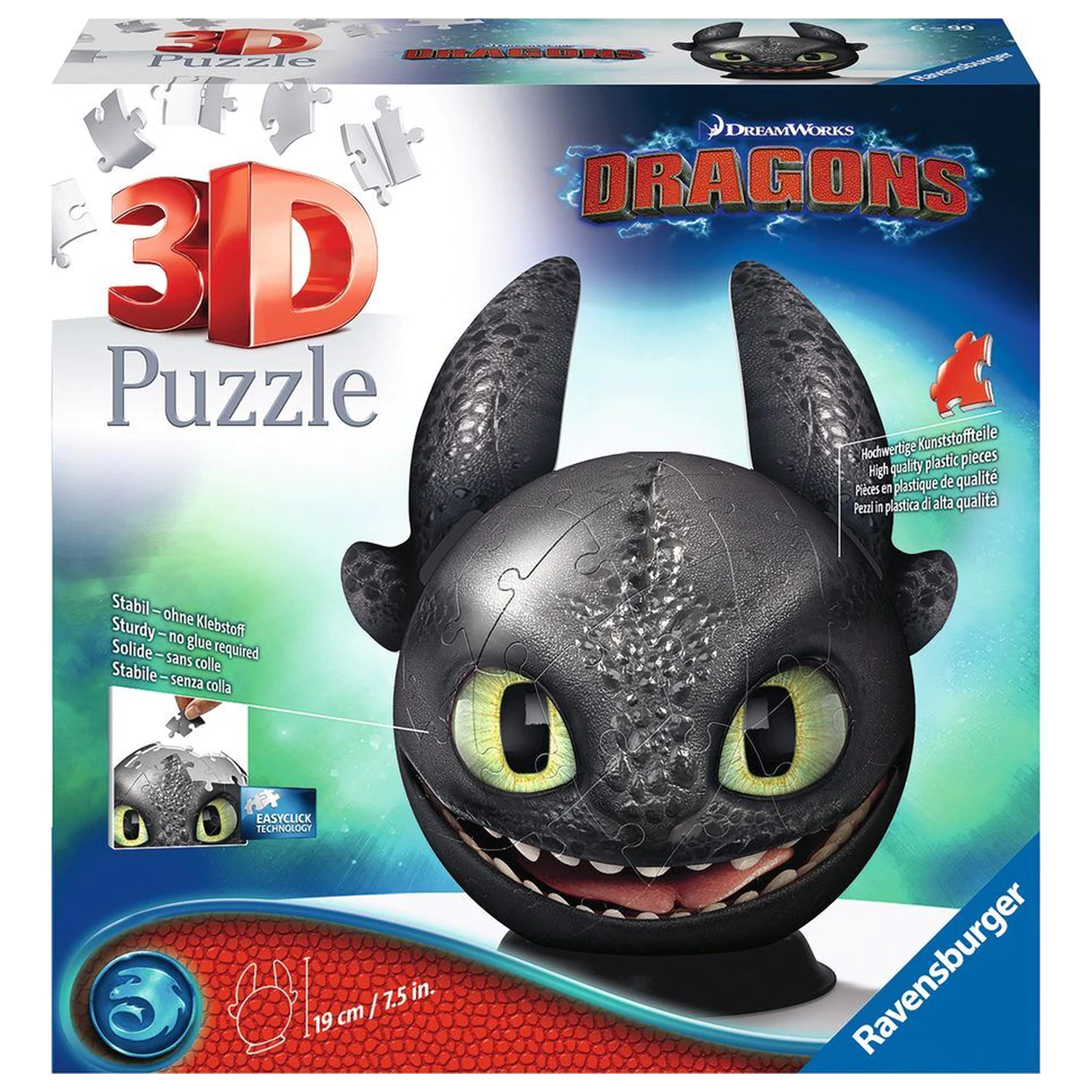 How to Train Your Dragon Toothless puzzle Ball 3D 72pcs product photo