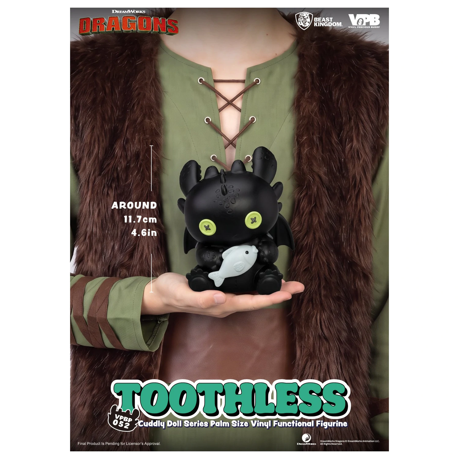 HOW TO TRAIN YOUR DRAGON Toothless Bank Vinyl Figure 11.7cm product photo