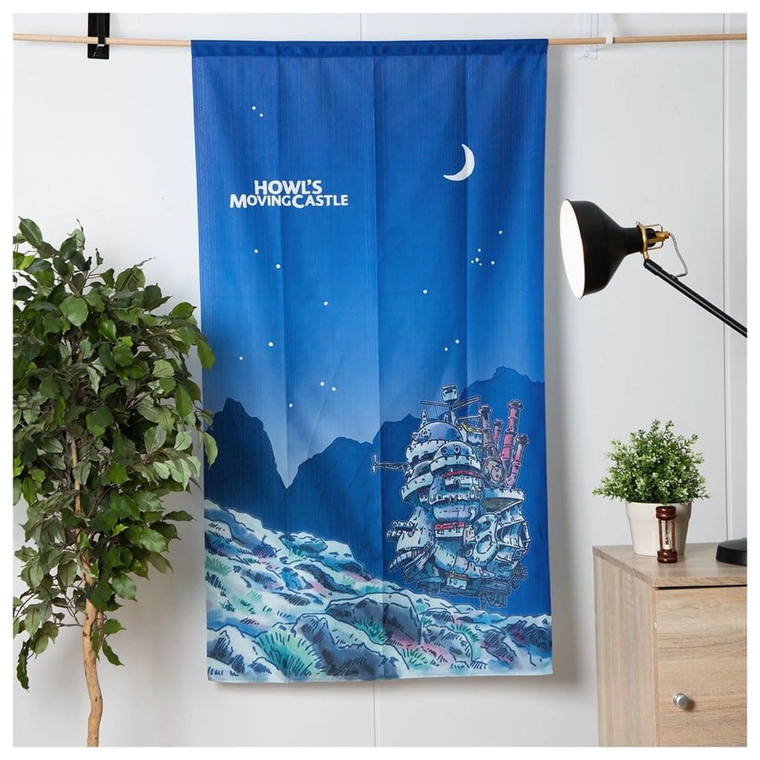 Howl's Moving Castle Noren Curtains Moonlit night product photo