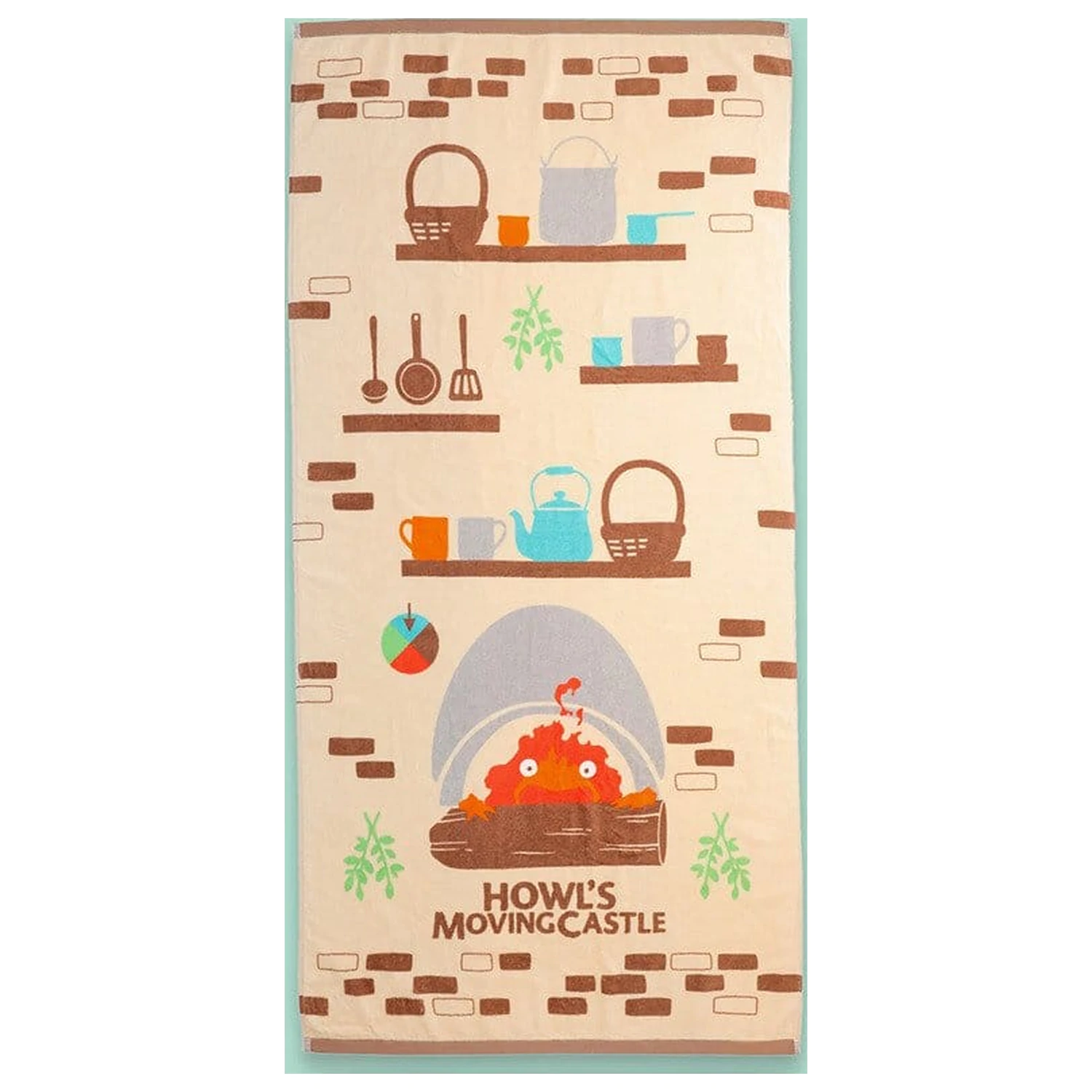 Howl’s Moving Castle Towel Cook with Calcifer 70 x 140 cm product photo