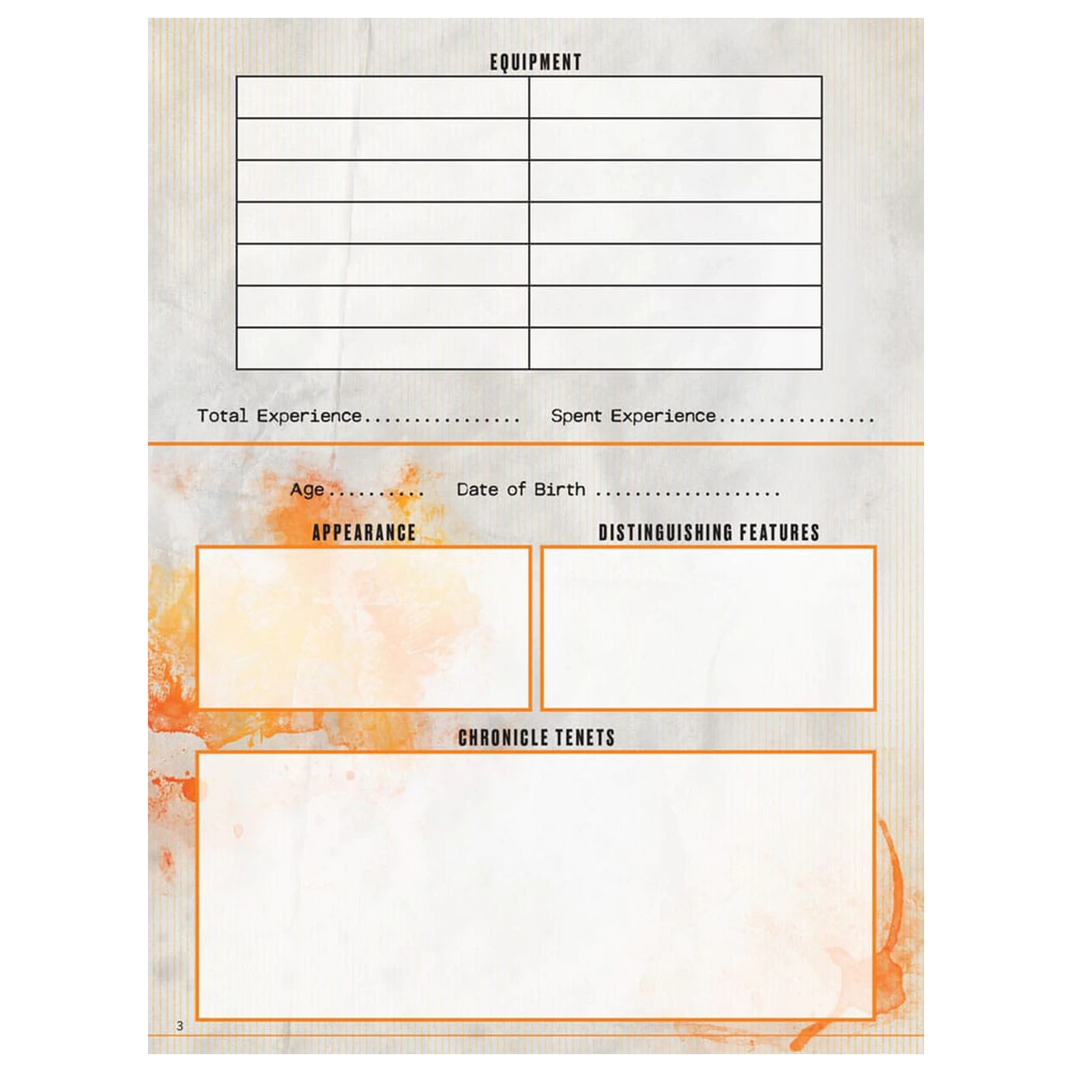 Hunter: The Reckoning 5th Edition RPG Journal Expanded Character Sheet Journal *Englische Version* product photo