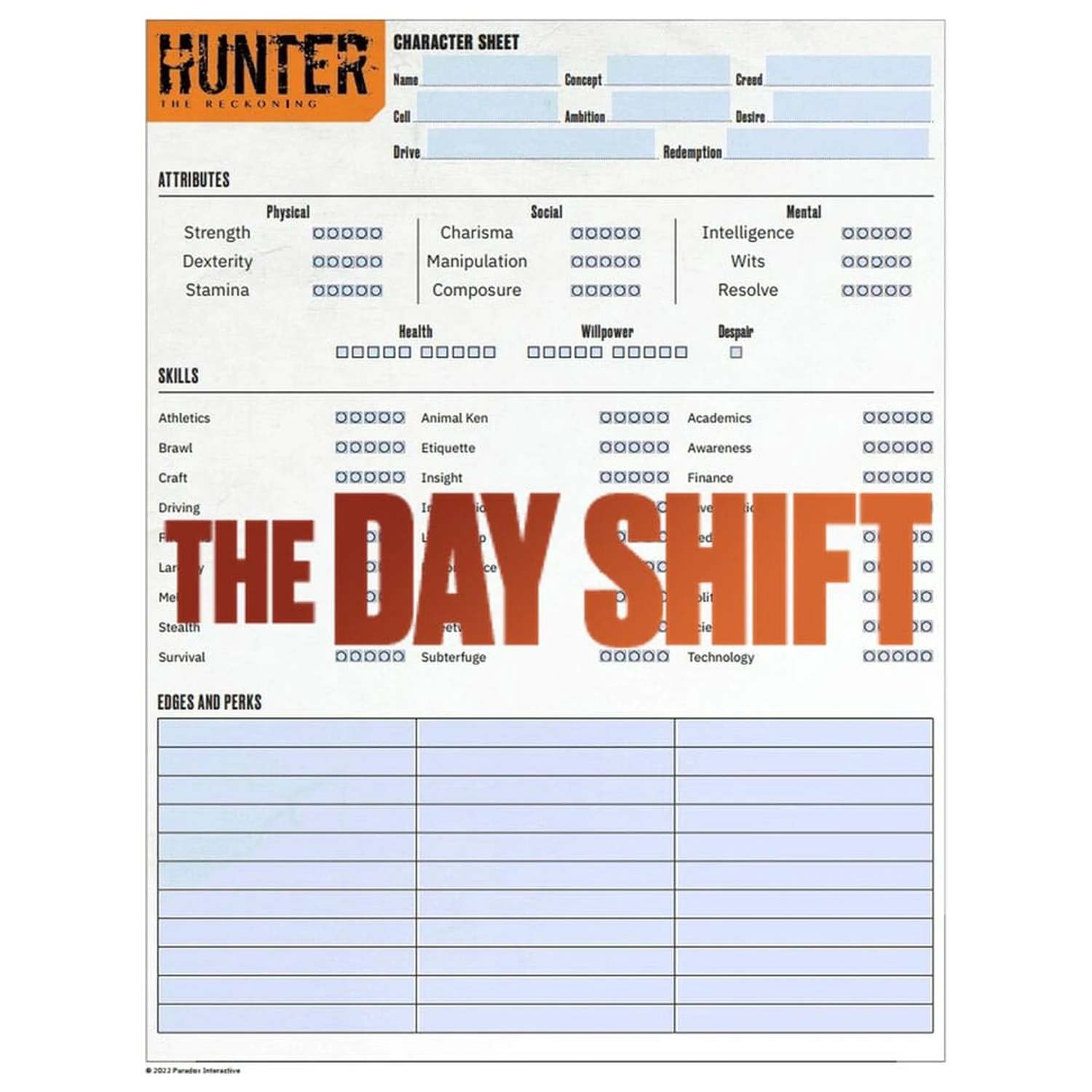Hunter: The Reckoning 5th Edition RPG Journal Expanded Character Sheet Journal *Englische Version* product photo