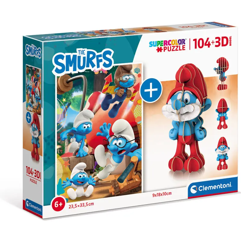 The Smurfs 3D puzzle + puzzle 104pcs product photo