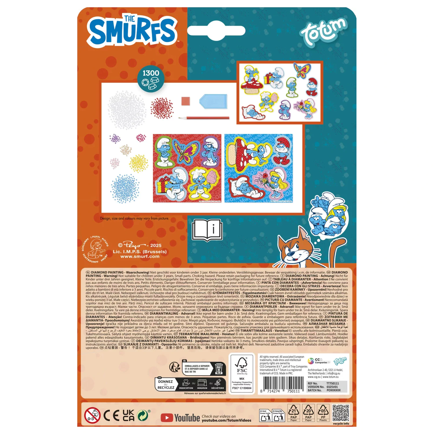 The Smurfs Happy Diamond Dotz Sticker 9-Piece product photo
