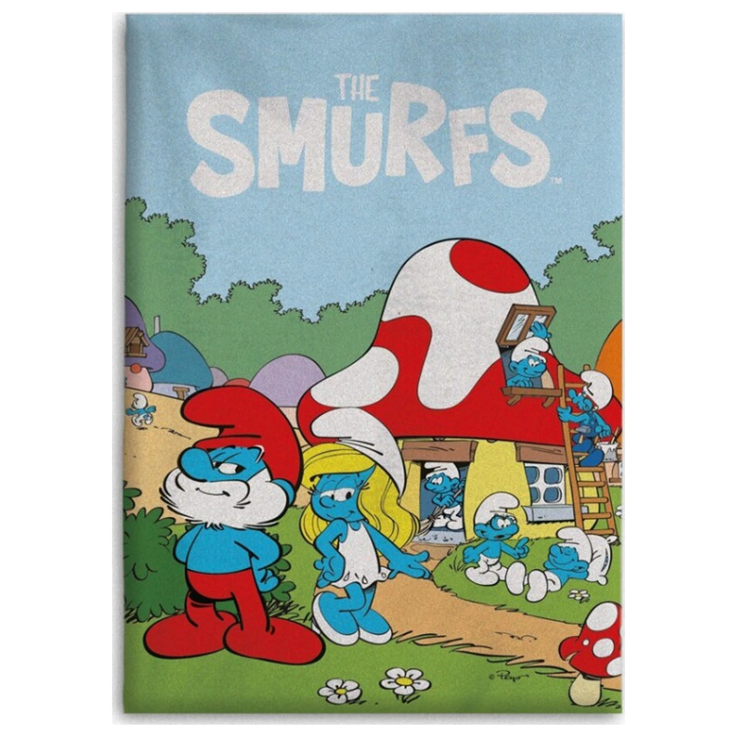 The Smurfs Village Life Flannel Blanket 110x150cm product photo