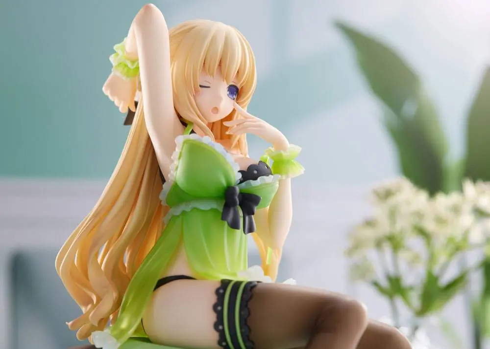 Hyperdimension Neptunia Statue 1/8 Neptunia Vert Waking Up Ver. Limited Edition 17 cm product photo