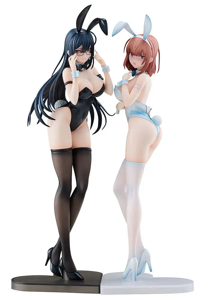 Ikomochi Original Character Statues 1/6 Black Bunny Aoi &amp; White Bunny Natsume (re-run) 30 - 31 cm product photo