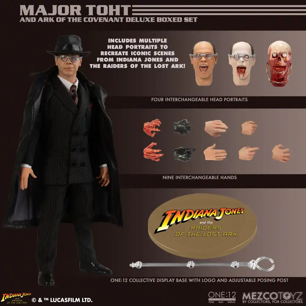 Indiana Jones Action Figure 1/12 Major Toht and Ark of the Covenant Deluxe Boxed Set 16 cm product photo