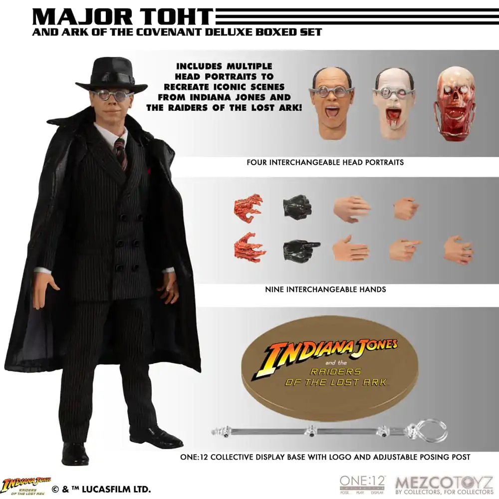 Indiana Jones Action Figure 1/12 Major Toht and Ark of the Covenant Deluxe Boxed Set 16 cm product photo