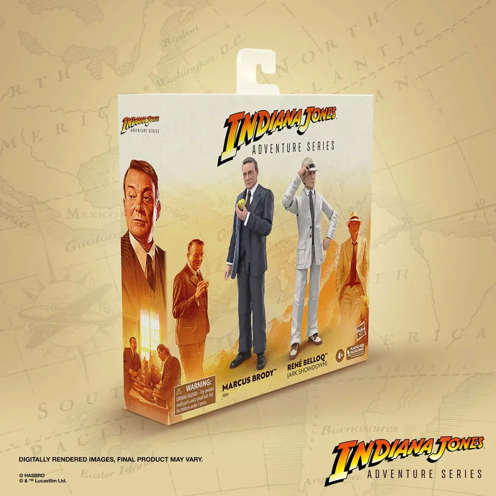 Indiana Jones Adventure Series Action Figures Marcus Brody &amp; René Belloq (Ark Showdown) (Raiders of the Lost Ark) 15 cm product photo