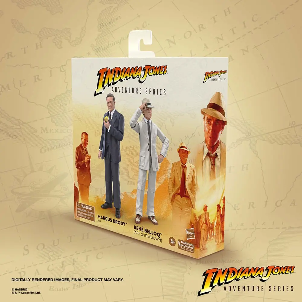 Indiana Jones Adventure Series Action Figures Marcus Brody &amp; René Belloq (Ark Showdown) (Raiders of the Lost Ark) 15 cm product photo