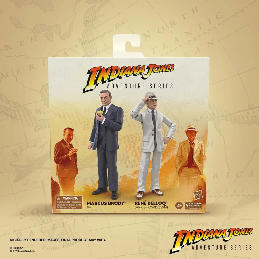 Indiana Jones Adventure Series Action Figures Marcus Brody &amp; René Belloq (Ark Showdown) (Raiders of the Lost Ark) 15 cm product photo