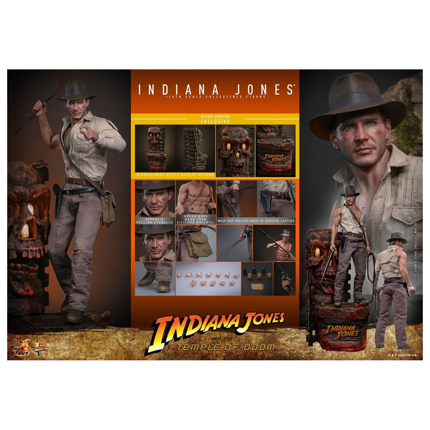 Indiana Jones Movie Masterpiece Action Figure 1/6 Indiana Jones (Deluxe Version) 30 cm product photo