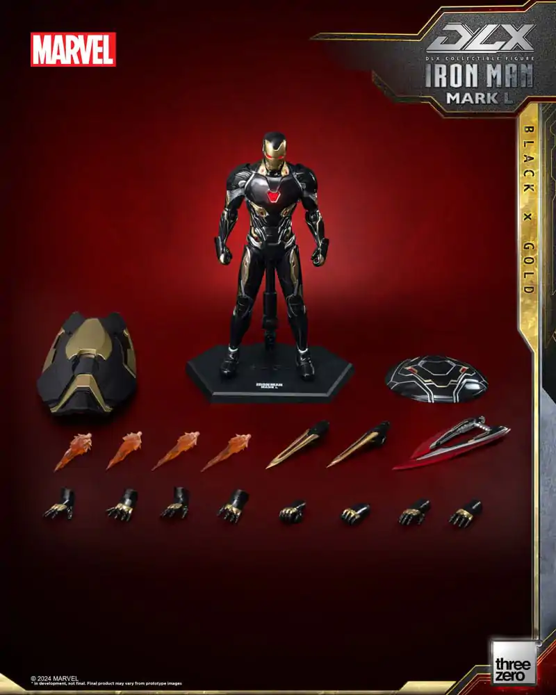 Infinity Saga DLX Action Figure 1/12 Iron Man Mark 50 (Black X Gold) 17 cm termékfotó