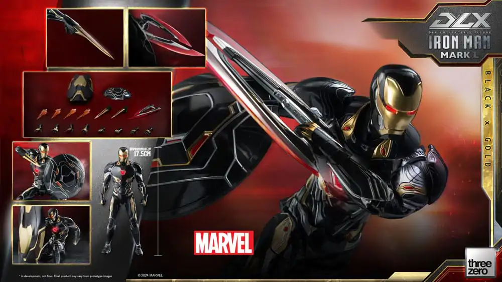 Infinity Saga DLX Action Figure 1/12 Iron Man Mark 50 (Black X Gold) 17 cm termékfotó