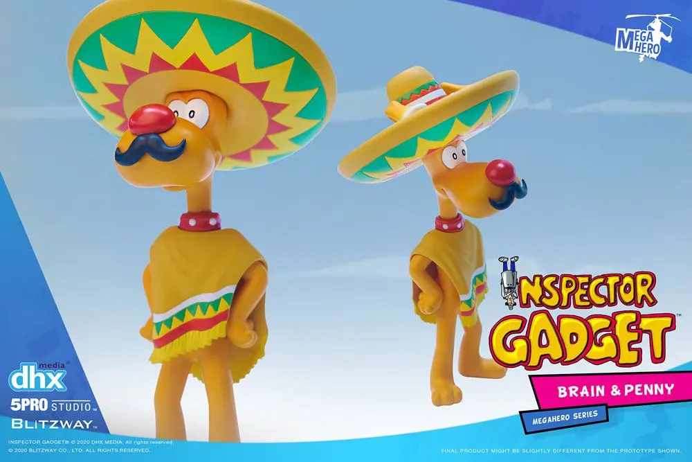 Inspector Gadget Mega Hero Action Figure 2-Pack 1/12 Brain &amp; Penny 11 cm product photo