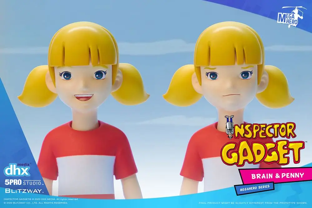 Inspector Gadget Mega Hero Action Figure 2-Pack 1/12 Brain &amp; Penny 11 cm product photo