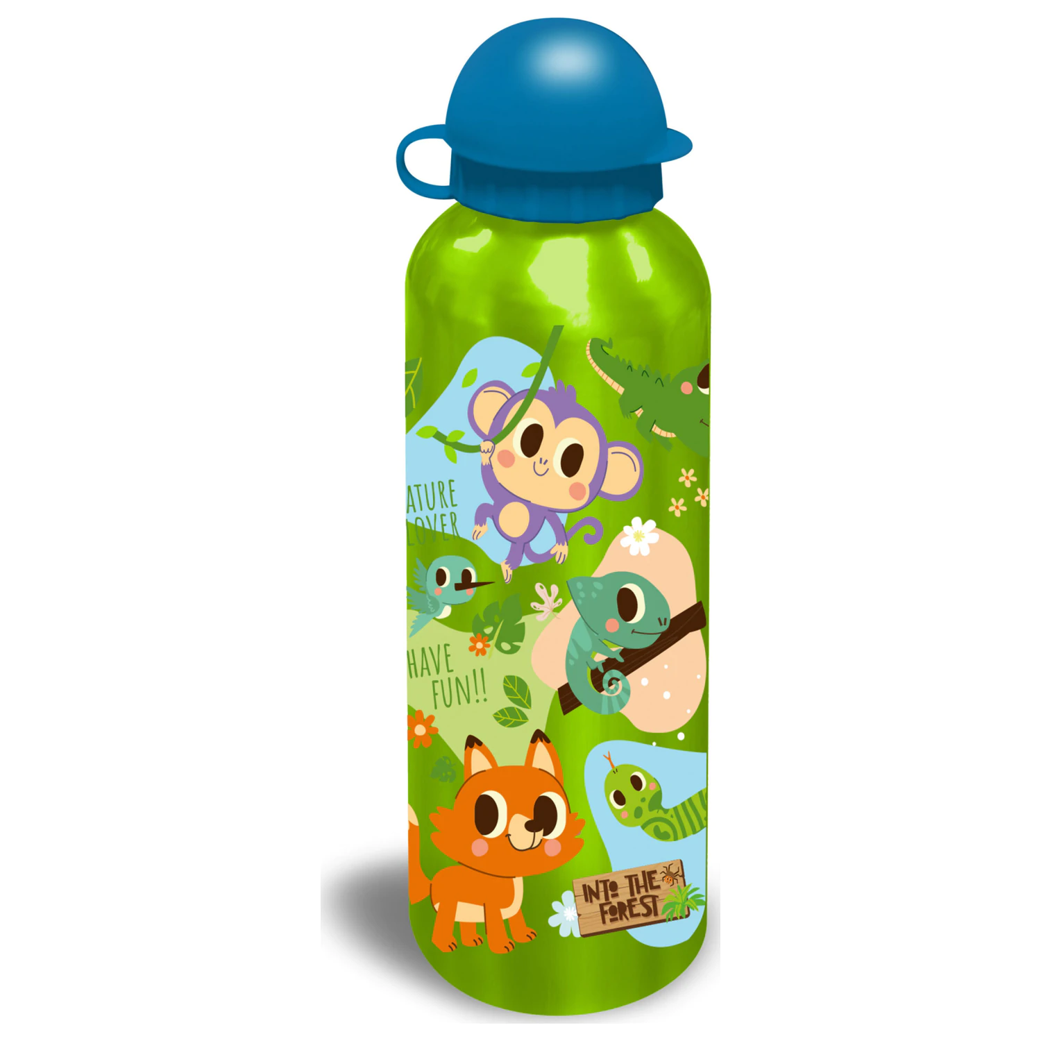 Into the Forest Green aluminum water bottle with drinking cap 500 ml product photo