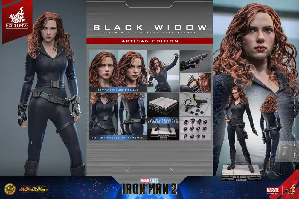 Iron Man 2 Action Figure 1/6 Black Widow Artisan Edition Hot Toys Exclusive 28 cm product photo