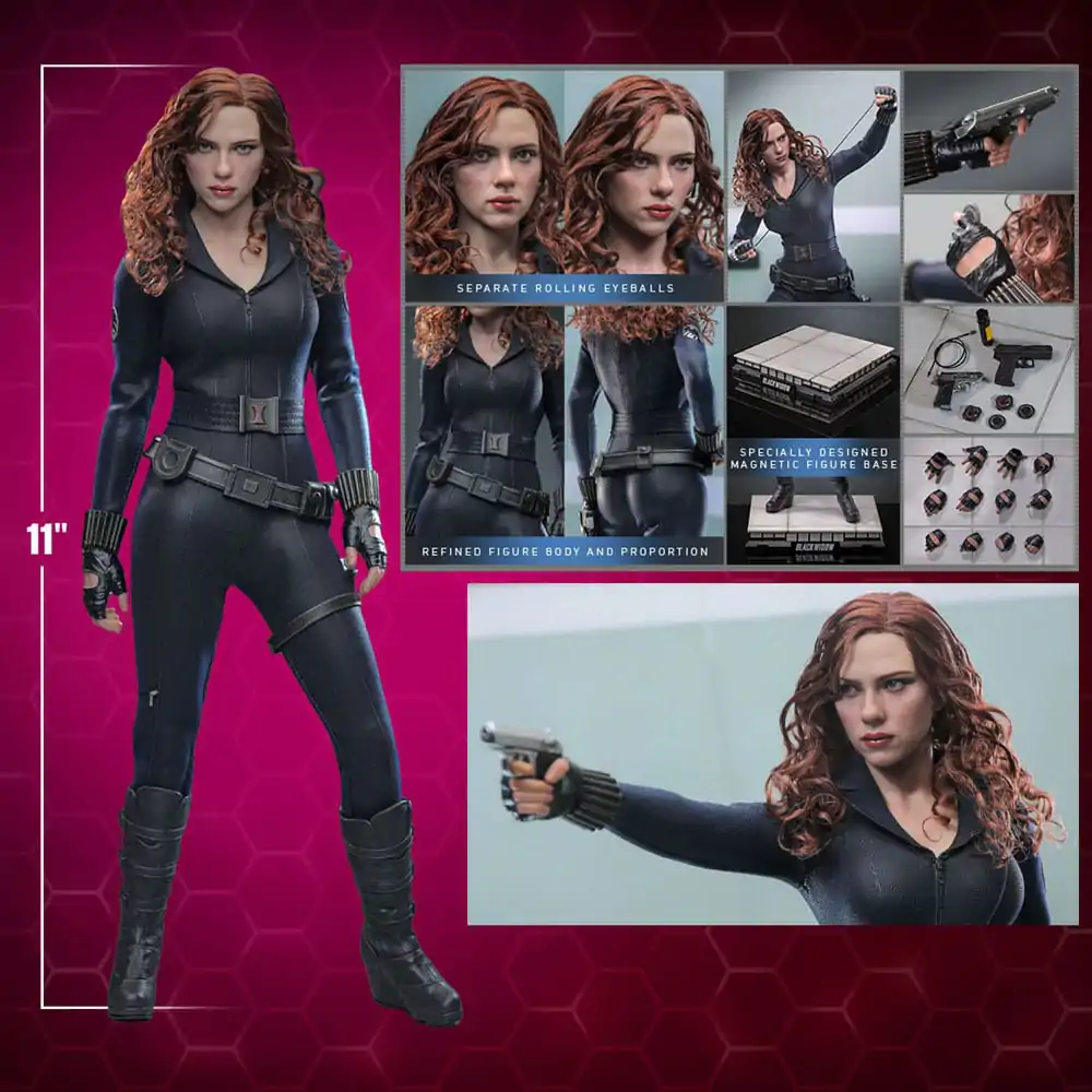 Iron Man 2 Action Figure 1/6 Black Widow Artisan Edition Hot Toys Exclusive 28 cm product photo